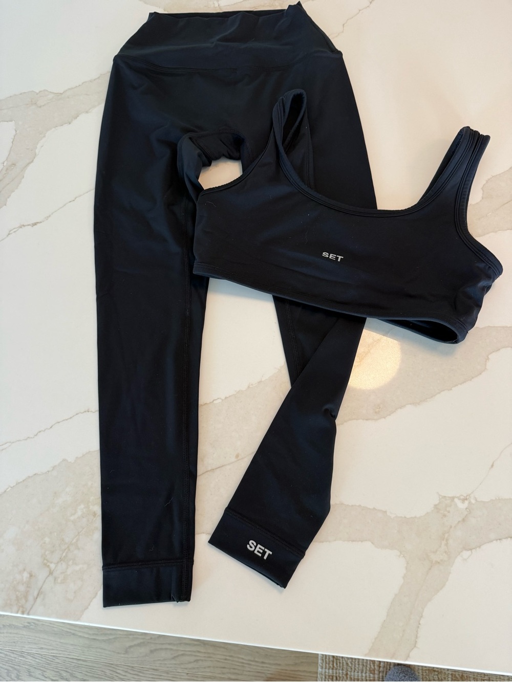 SET Active Black High-Rise Leggings with Matching Scoop Sports Bra
